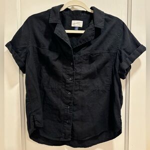 Universal Thread Linen Blend Button Down Short Sleeve Shirt